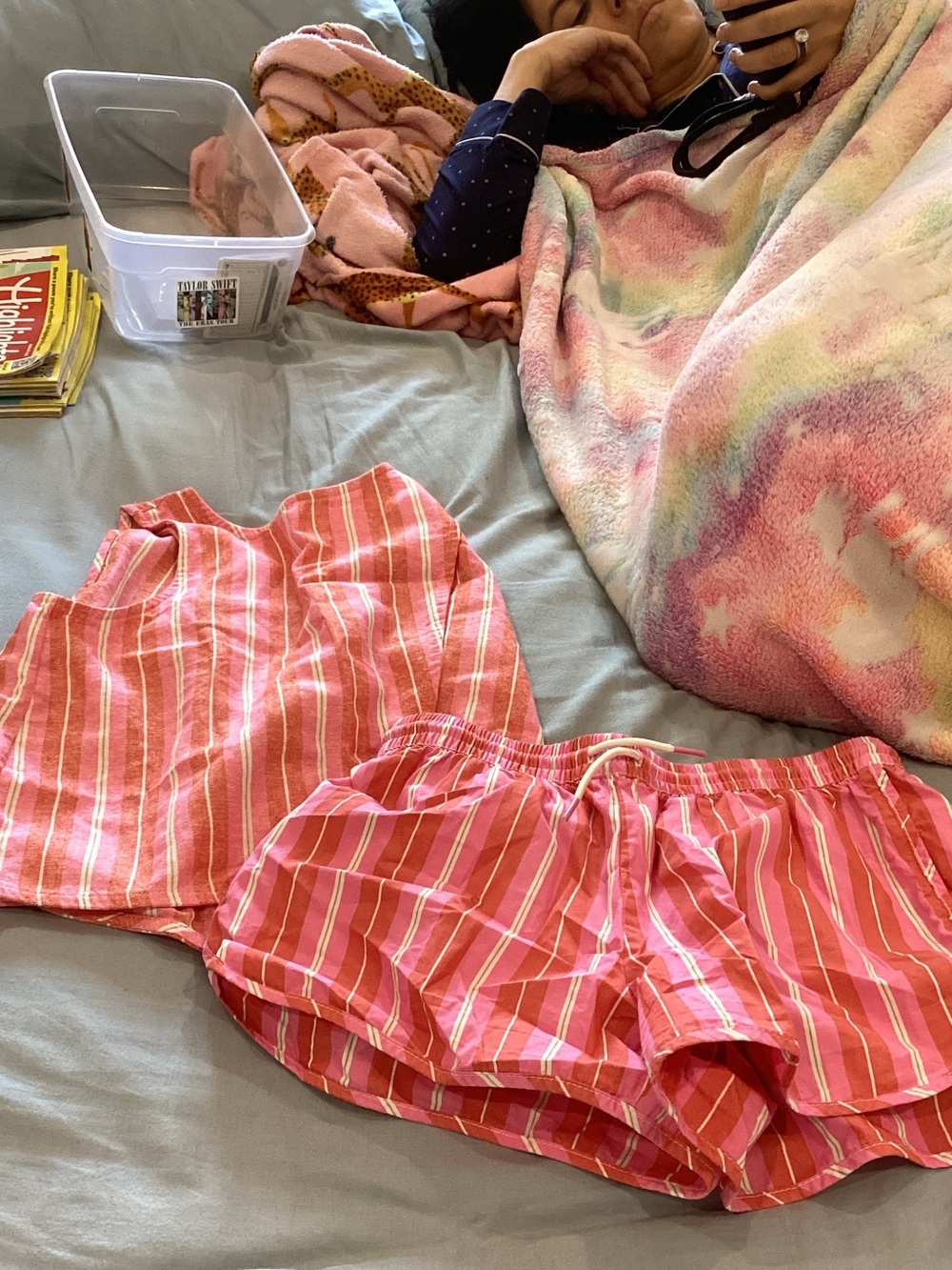 GAP Pink & White Striped Mini Skirt